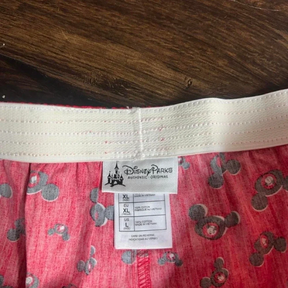 Authentic Disney Parks Boxer Shorts Red with all over Mickey Ears.